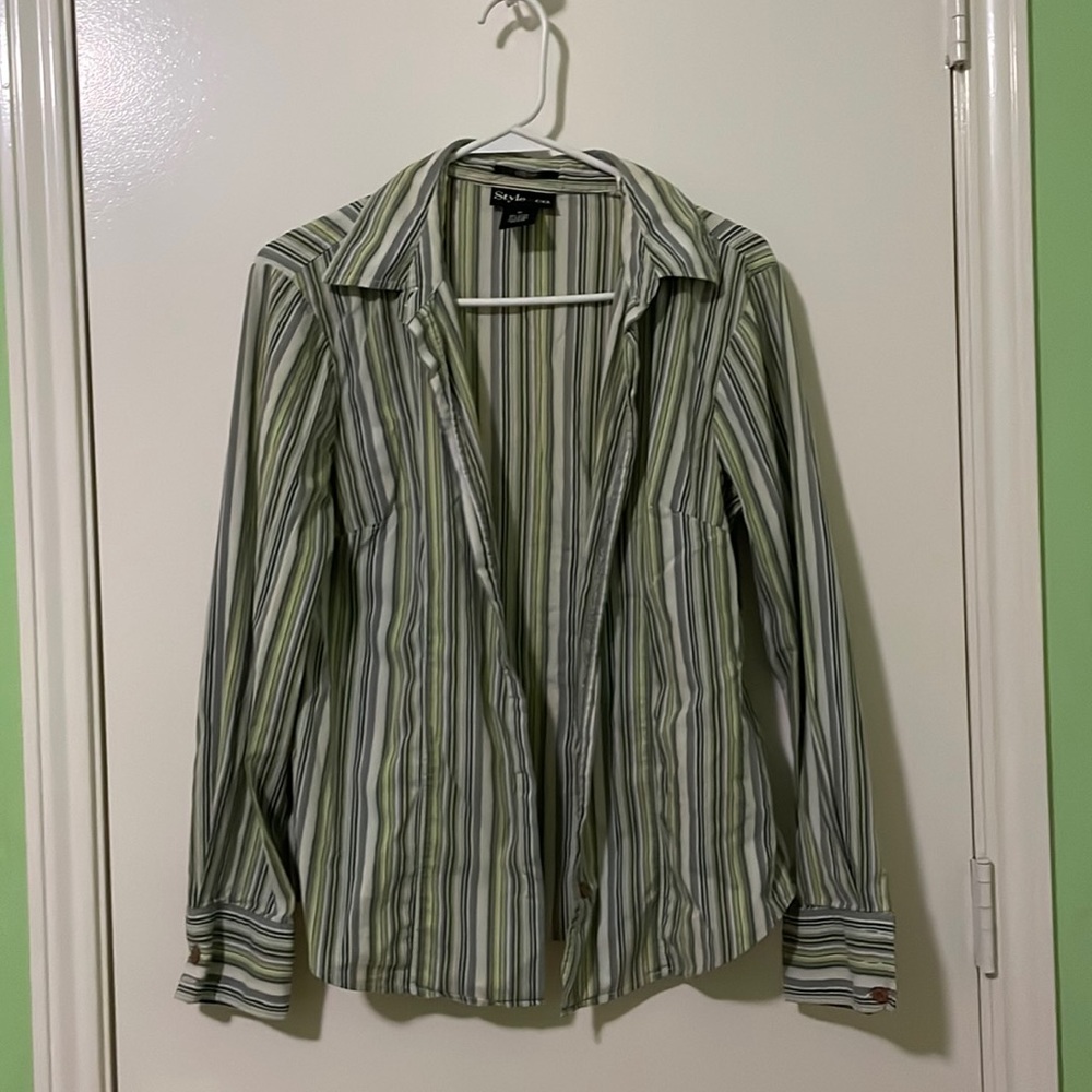 striped button down